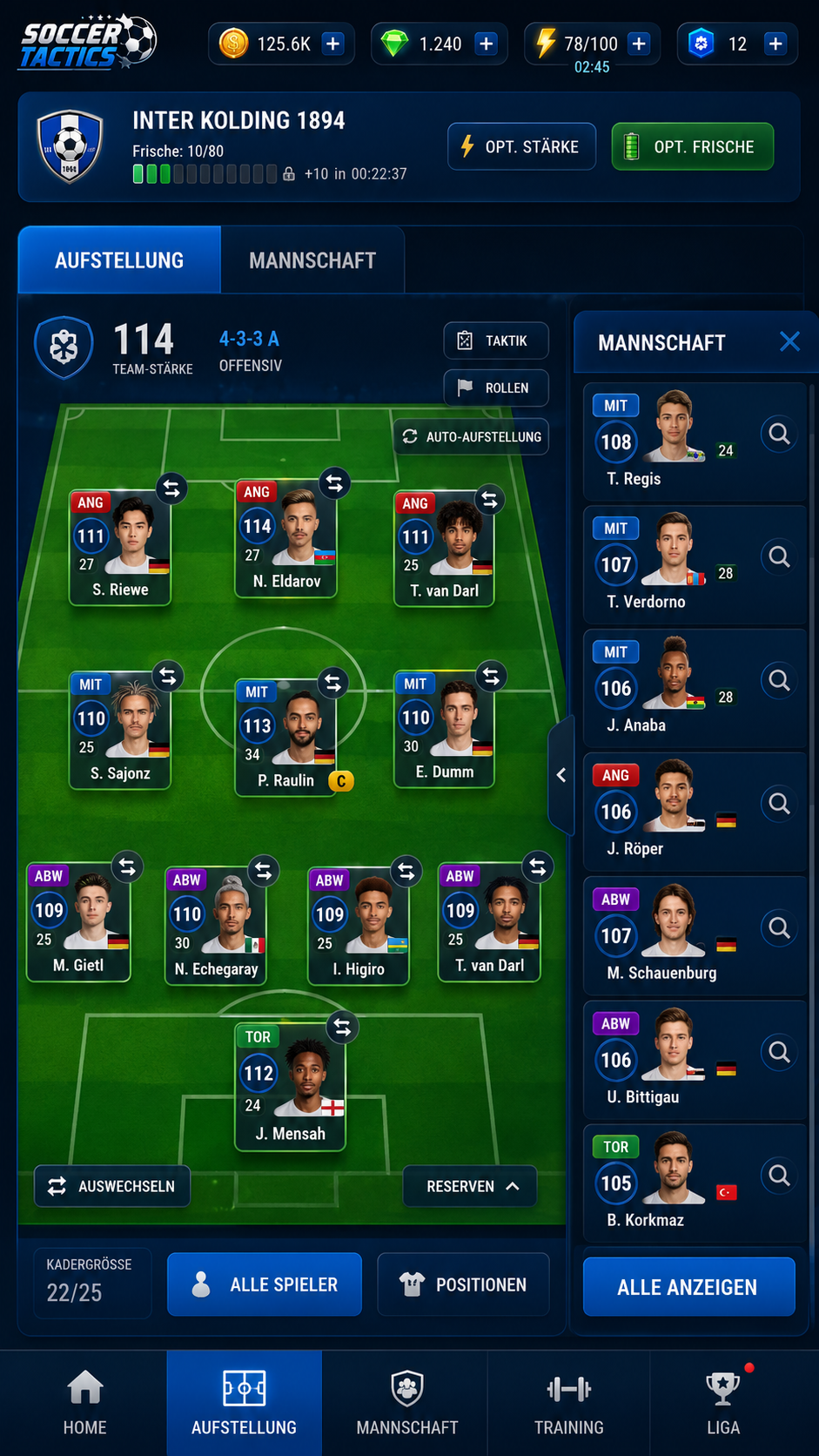 Soccer Tactics Aufstellung Konzept